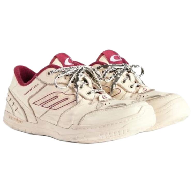 Balenciaga Hamptons Worn Out Low Top Casual Shoes Women's White & Red купить в интернет-магазине Yoocart с быстрой доставкой по России.