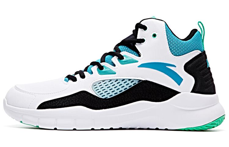 Anta Star Trail 4 Cushioning Anti-Slip And Wear-Resistant High-Top Basketball Shoes White Blue