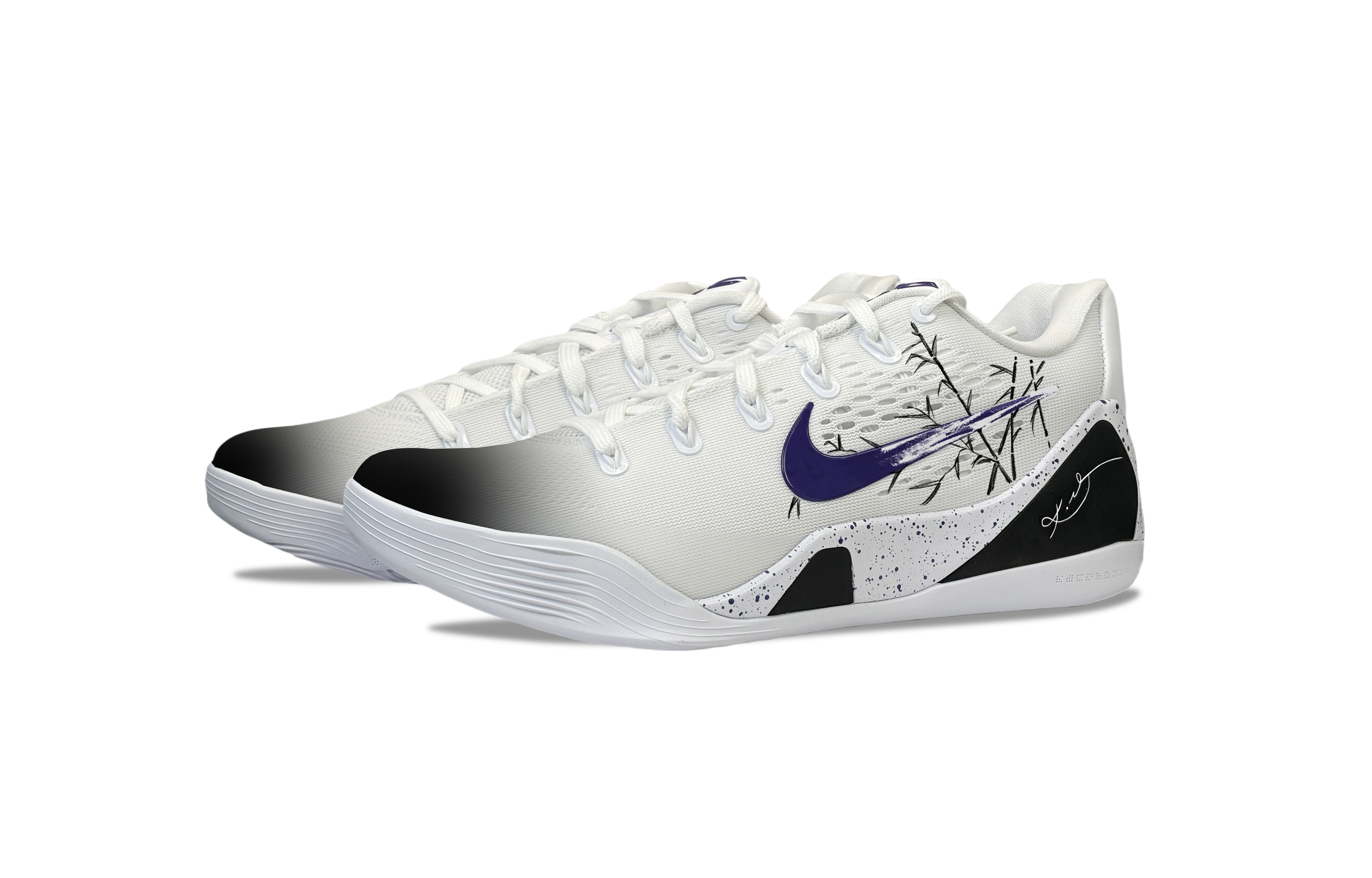 Nike Kobe 9 YDCC Ink Bamboo Cloud Step Slip Resistant Abrasion Resistant Low top Basketball Shoes Unisex White Purple купить в интернет-магазине Yoocart с быстрой доставкой по России.