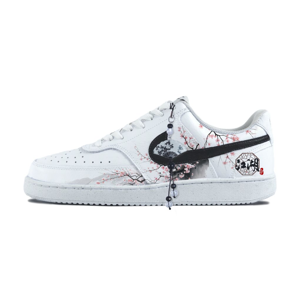Nike Court Vision 1 Abrasion Resistant Low Top Skateboard Shoes Unisex White