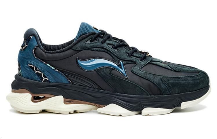 LI-NING 1990 Cushioned Anti-Slip And Wear-Resistant Lightweight Low-Top Running Shoes Men's Black Green