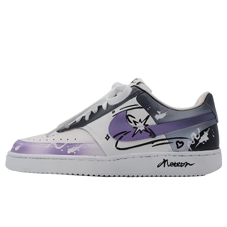 Nike Court Vision Low Phantom Star Wear-Resistant Low-Top Skateboard Shoes Unisex Dark Purple