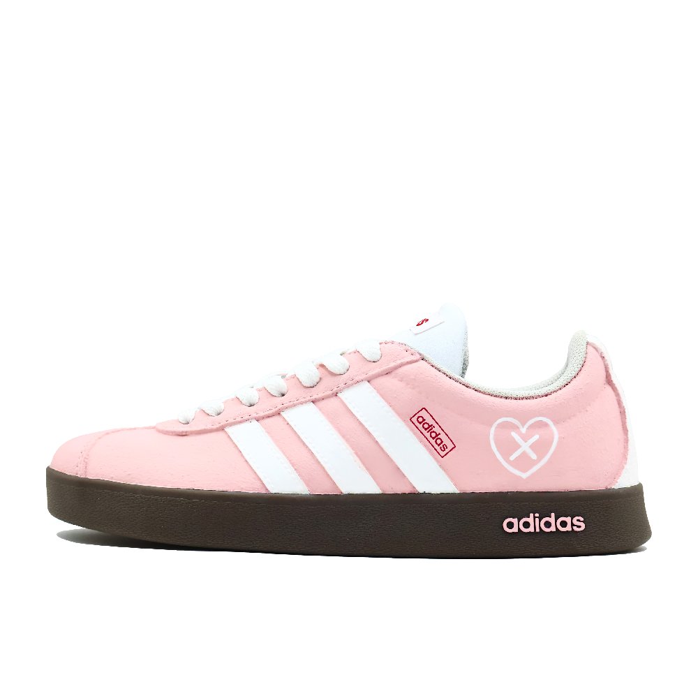 Adidas Neo Vl Court Classic Heartbreak Playland Shock Absorbers Low Top Skateboard Shoes Unisex Pink