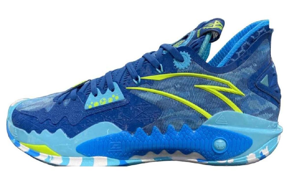 Anta Shock Wave 5 Cushioning, Wear Resistant Low Top Basketball Shoes Men's Blue