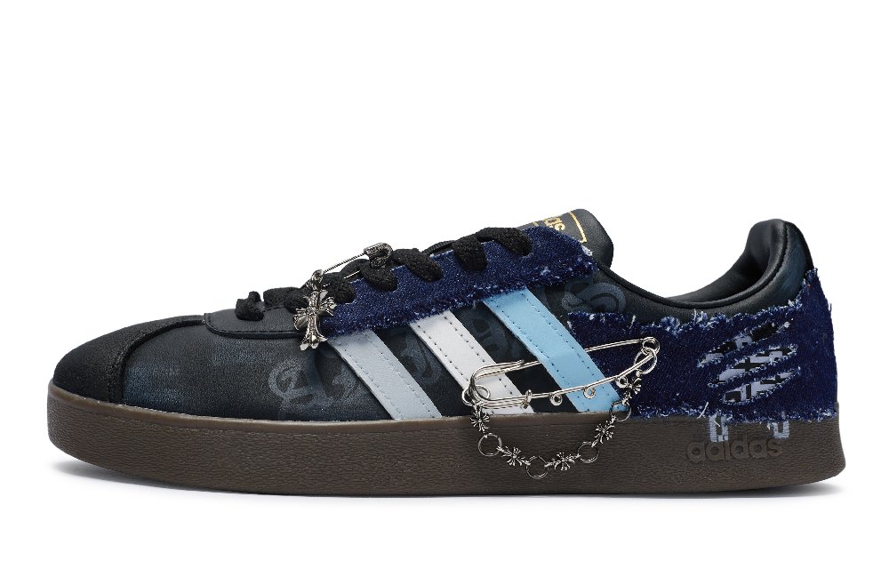 Adidas Neo Vl Court 811 Manufacturing Faith Endures Low-Top Skateboard Shoes Unisex Black Blue White Gray