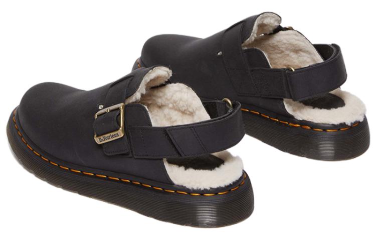 Dr.Martens Jorge Ii Faux Fur Lined Nubuck Slingback Mules 'Black' Women's