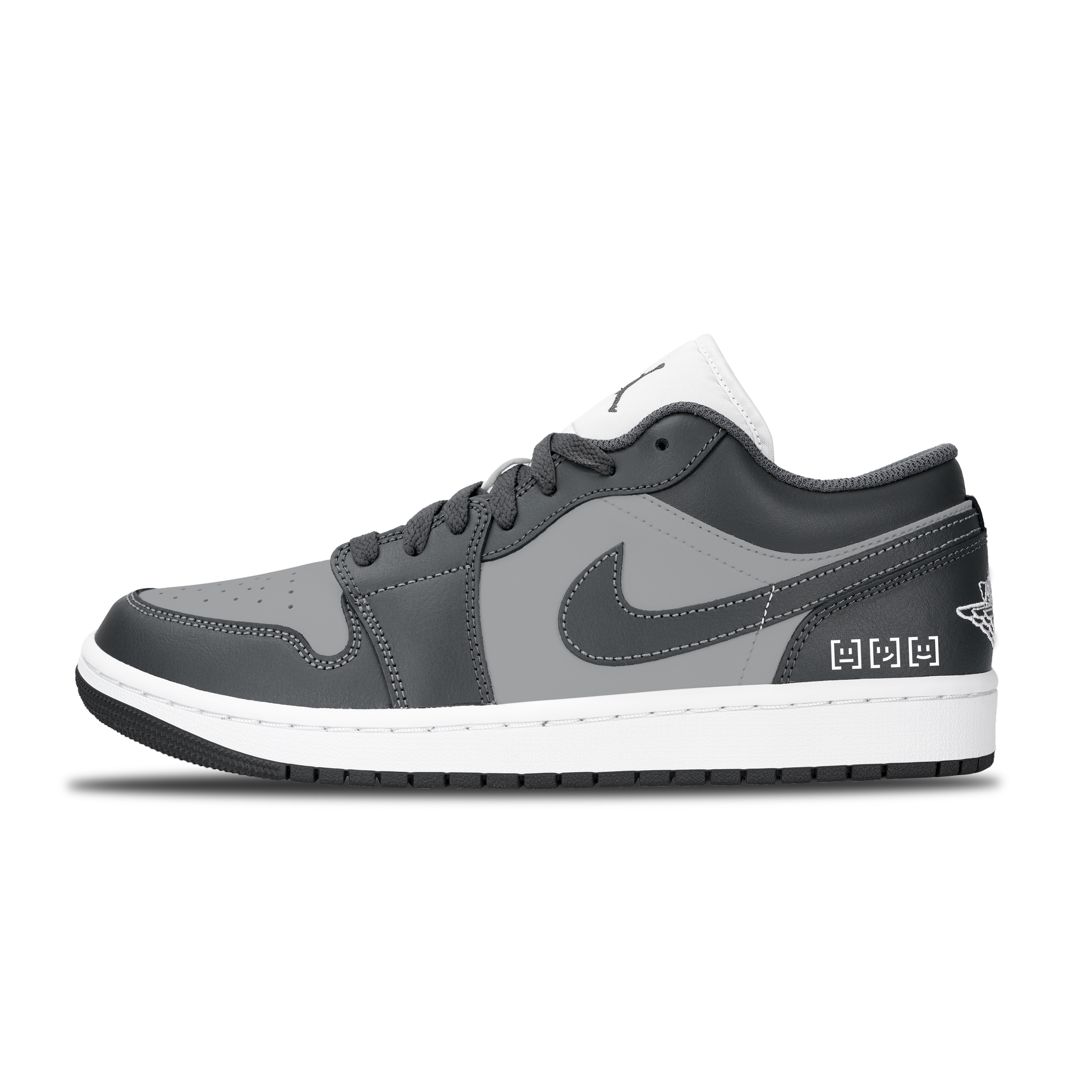 Jordan Air Jordan 1 Gray Shadow Chord Abrasion Resistant Low top Vintage Basketball Shoes Unisex Gray