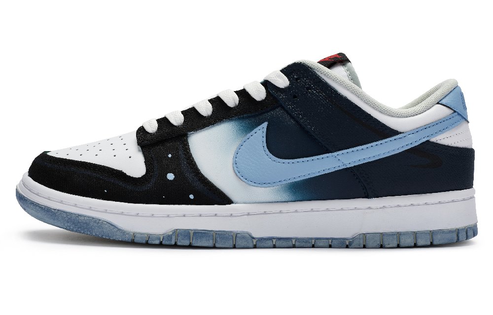 Nike Dunk Slip-Resistant Low-Top Skateboard Shoes Men's Black White Blue