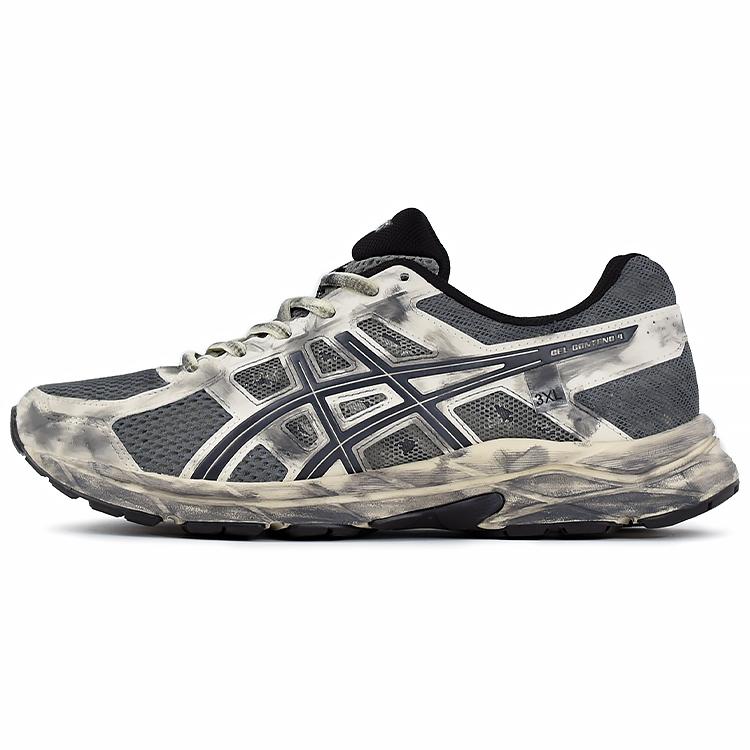 Asics Gel Contend 4 Slip Resistant, Abrasion Resistant, Breathable Low Top Casual Running Shoes Men's Black Gray