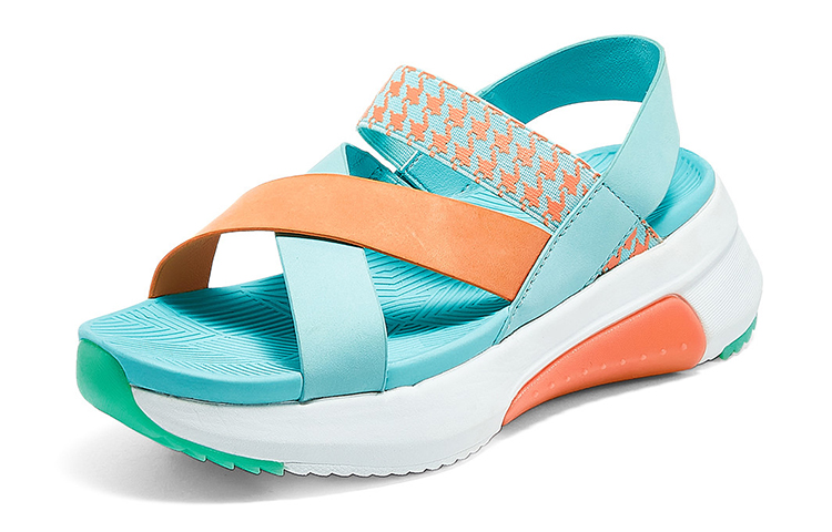 Skechers Block Beach Sandals Women's Blue Orange