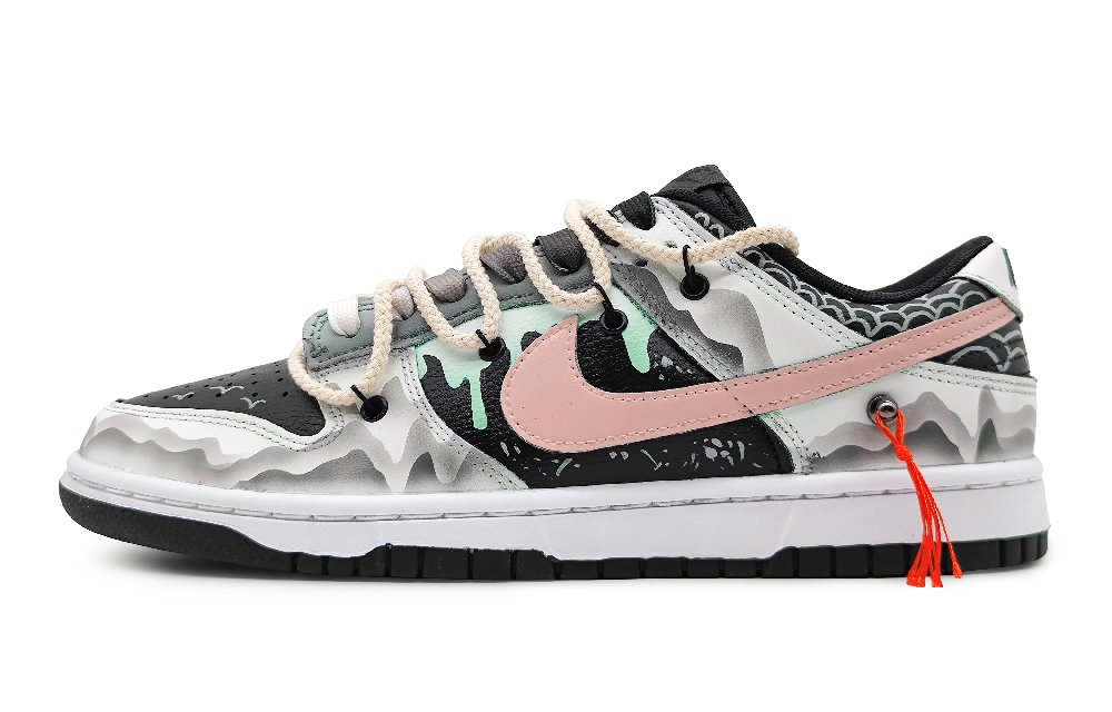 Nike Dunk Skateboard Shoes Women's Low-Top Gray/White/Green