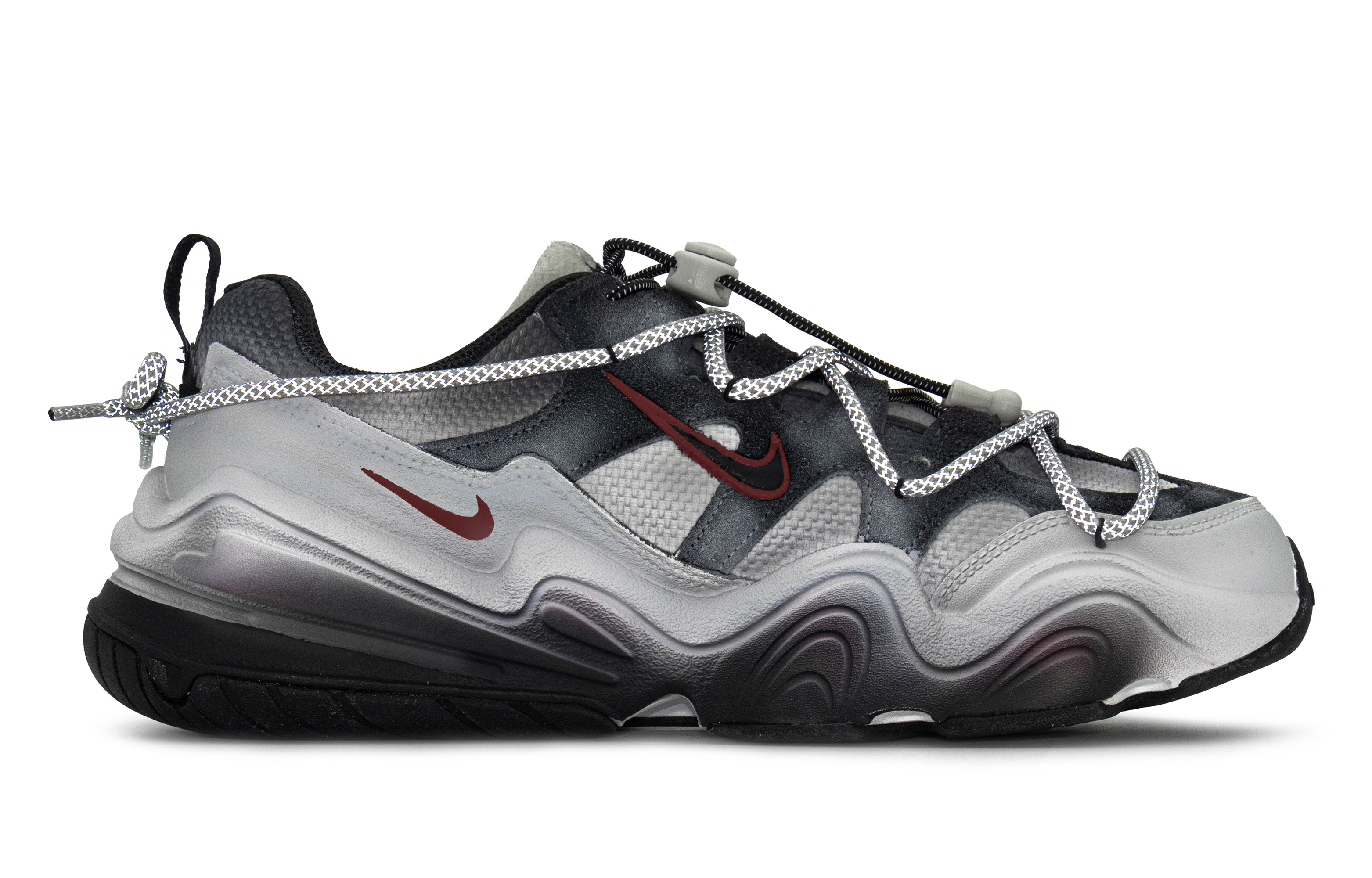 Nike Tech Hera Silver Flame Chase MONE Manufacturing Abrasion Resistant Low top Casual Shoes Unisex Black Gray