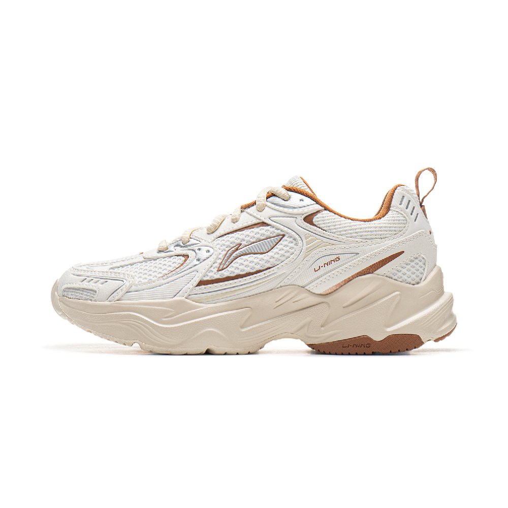 LiNing Meteor 2K Cushioning, Slip Resistant, And Abrasion Resistant Low Top Running Shoes Women's White Umber