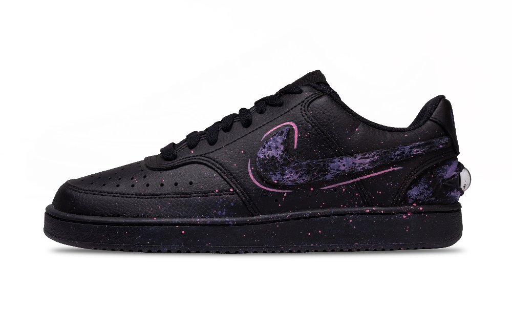 Nike Court Vision Abrasion Resistant Low Top Skateboard Shoes Unisex Black