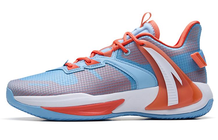 ANTA Swoosh 2.0 Basketball Shoes Men Low Top Waterfall Blue/Chrysanthemum Orange