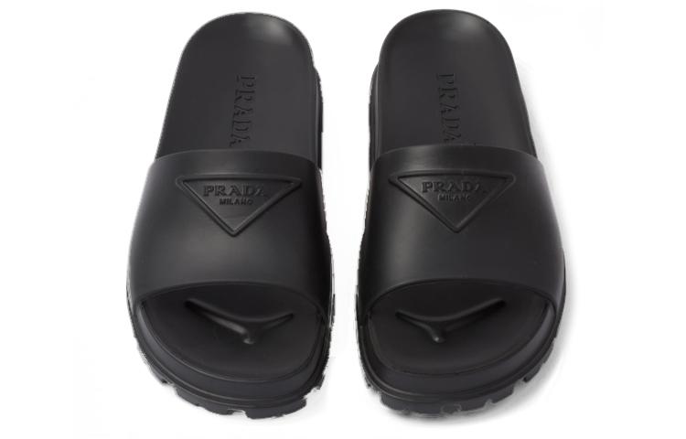 PRADA Rubber Slides Black Women's