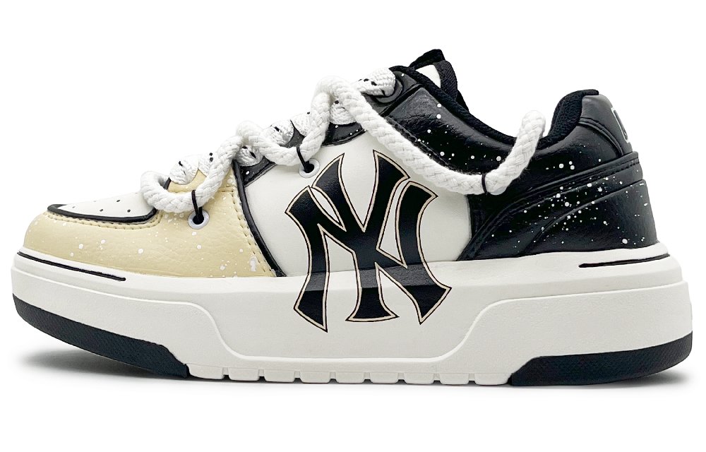 MLB Chunky Liner Wear-Resistant Height Increasing Low-Top Skateboard Shoes Unisex Black Yellow