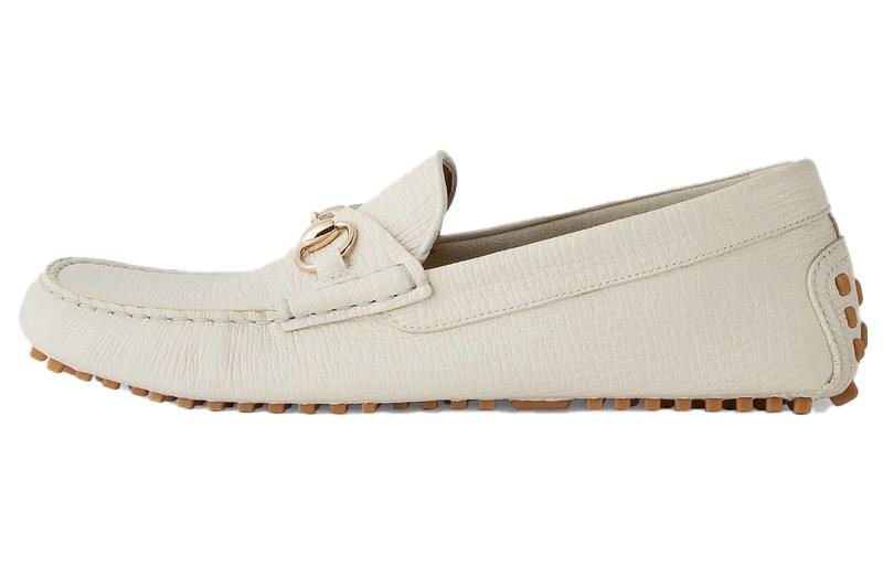 GUCCI Horsebit Gommino Loafers Men's White