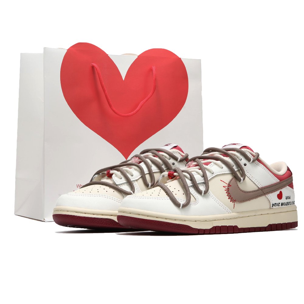 Nike Dunk Low 'Valentine's Day' Low-Top Skateboard Shoes Women's White Red