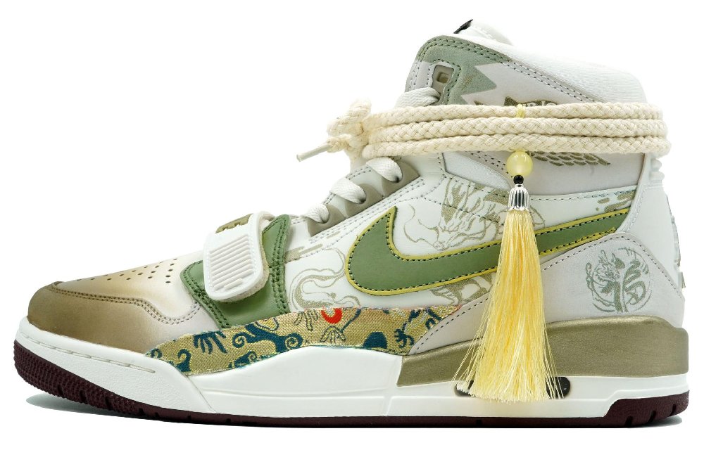 JORDAN Legacy 312 Vintage Basketball Shoes Men High Top Green/Brown