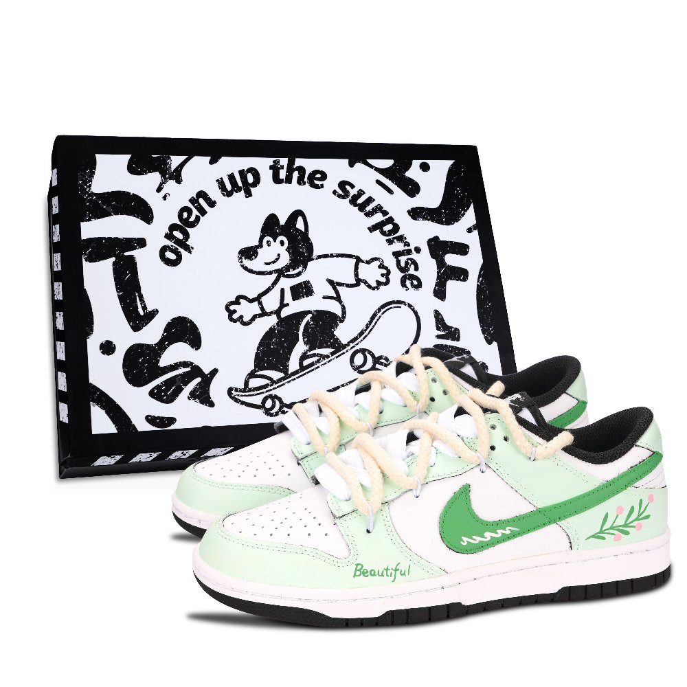 Nike Dunk Black White, Ye Yushiqing Abrasion Resistant Low Top Skateboard Shoes Unisex Green
