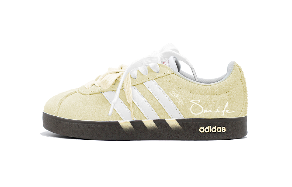 Adidas Neo VL Court 2.0 Abrasion Resistant Low Top Skateboard Shoes Unisex Yellow