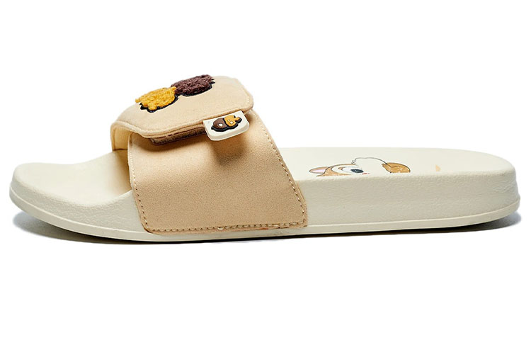 Disney x LiNing Rubber Sole Quiet Slide Slippers Women's Straw Gold