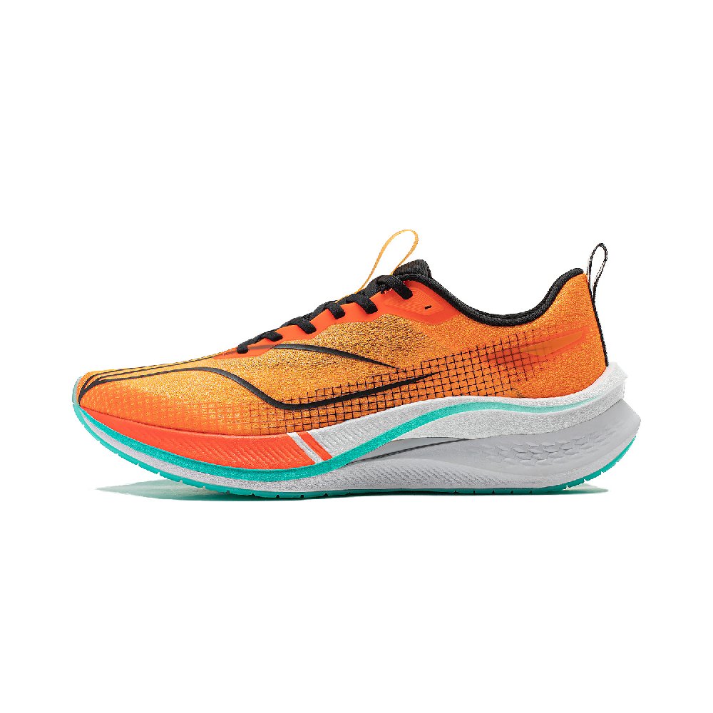 LiNing Red Hare 7 Pro Shock Absorbers Slip Resistant Low top Sprint Running Shoes Men's Neon Bright Orange