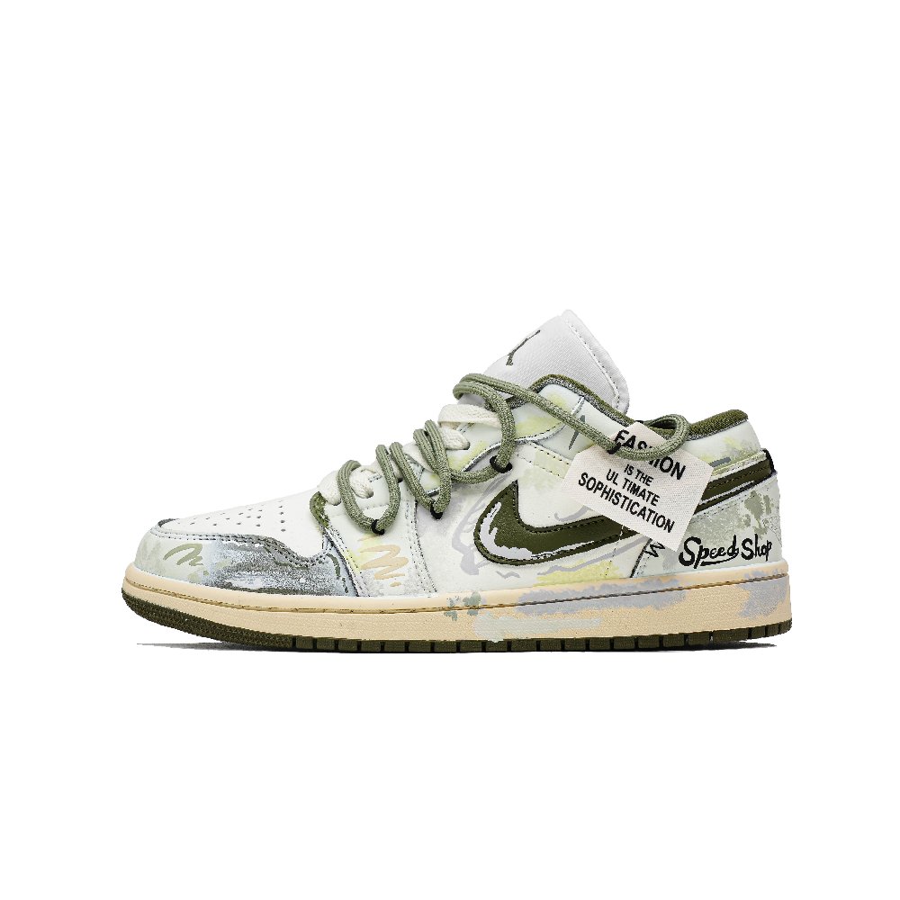 Jordan Air Jordan 1 The Age Of Steam Cushioning, Wear Resistant Low Top Vintage Basketball Shoes Unisex Ivory White