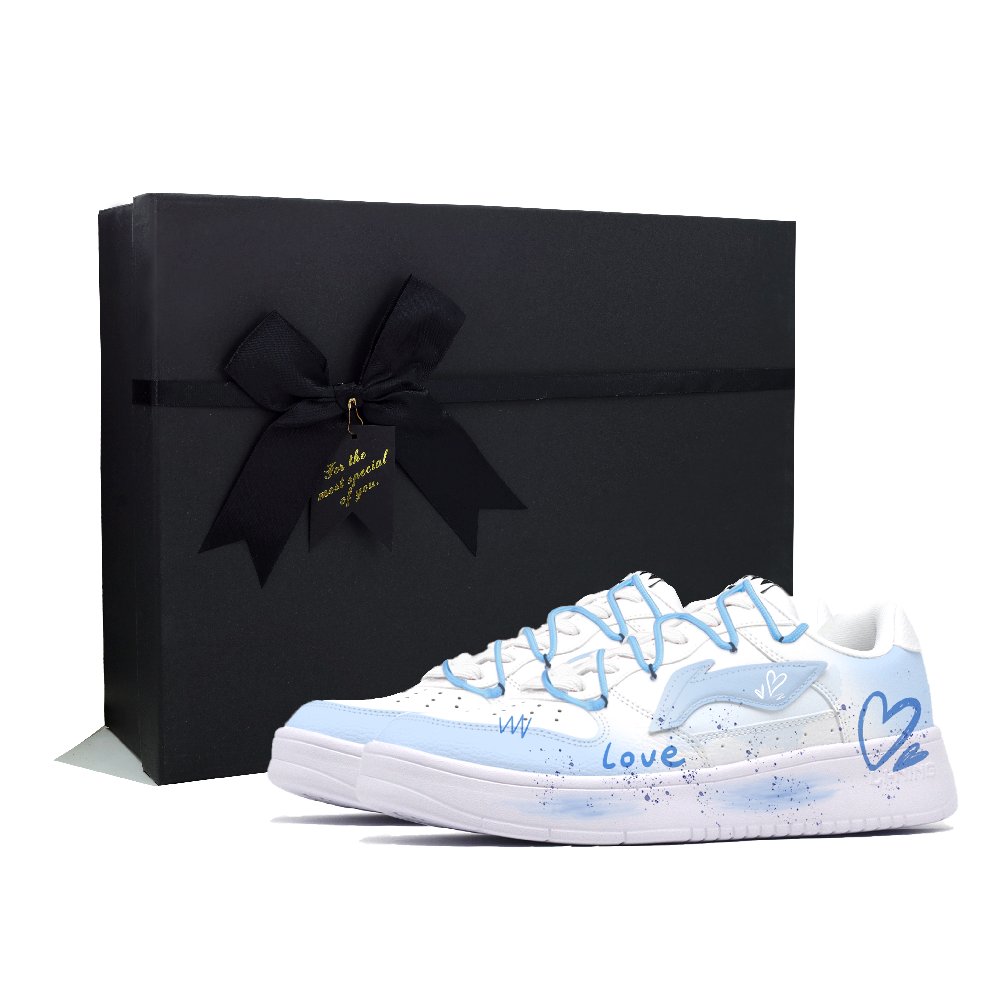 LiNing Non slip Lightweight Low top Skateboard Shoes Men's White Blue