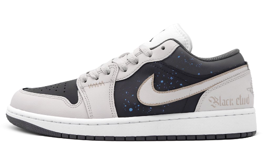 Jordan Air Jordan 1 Star Track Line Anti Slip Wear Resistant Low Top Vintage Basketball Shoes Men's Light Gray