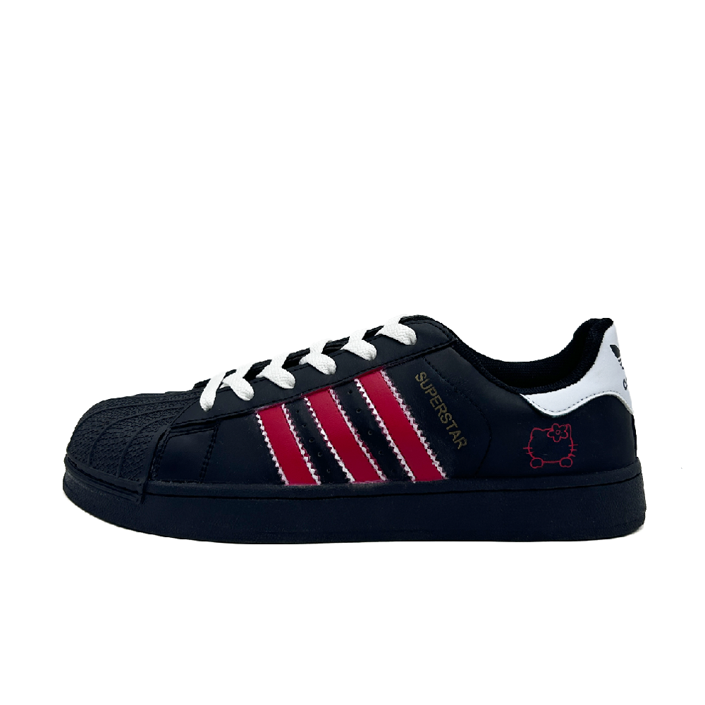 Adidas Originals Superstar Red Velvet Low Top Skateboard Shoes Women's Black Red White