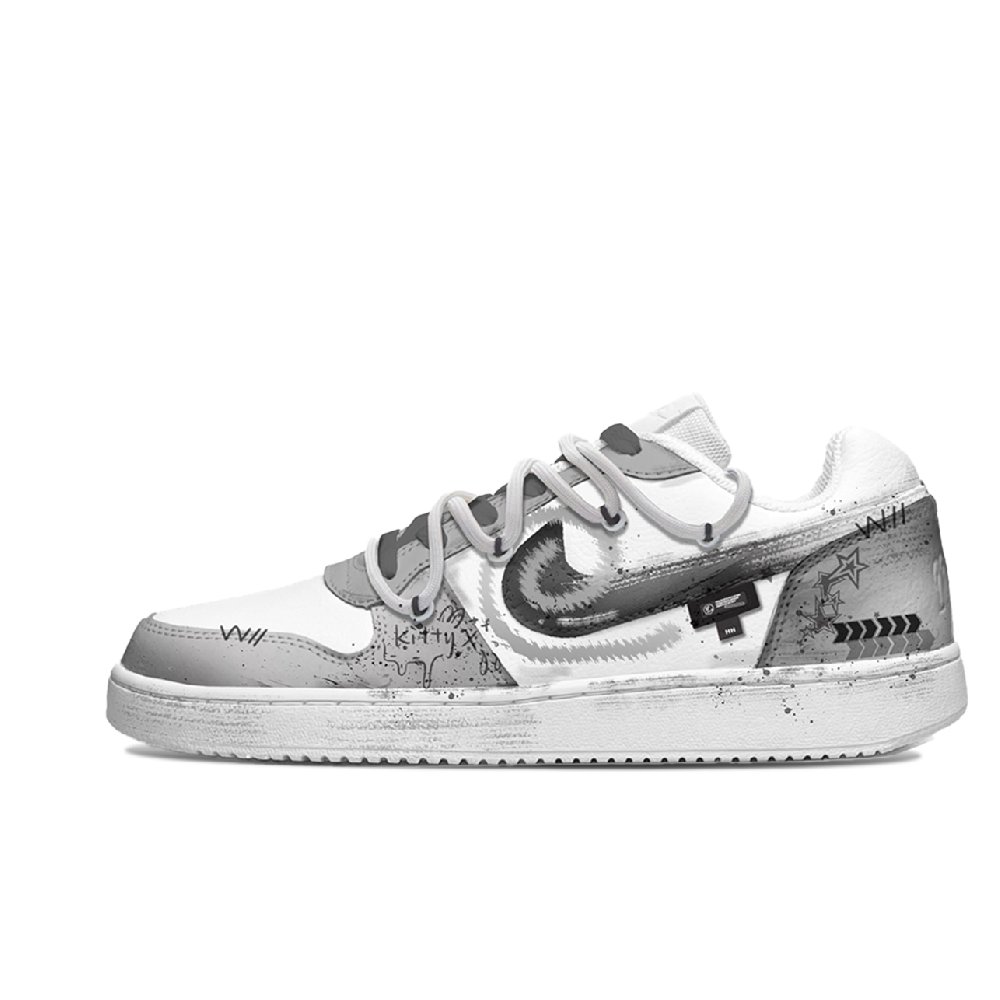 Nike EBERNON Goku World, Phantom Shadow Slip Resistant Low Top Skateboard Shoes Unisex Gray White