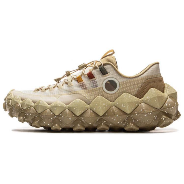 LiNing Cushioned Slip Resistant Abrasion Resistant Low Top Casual Shoes Unisex Beige Brown