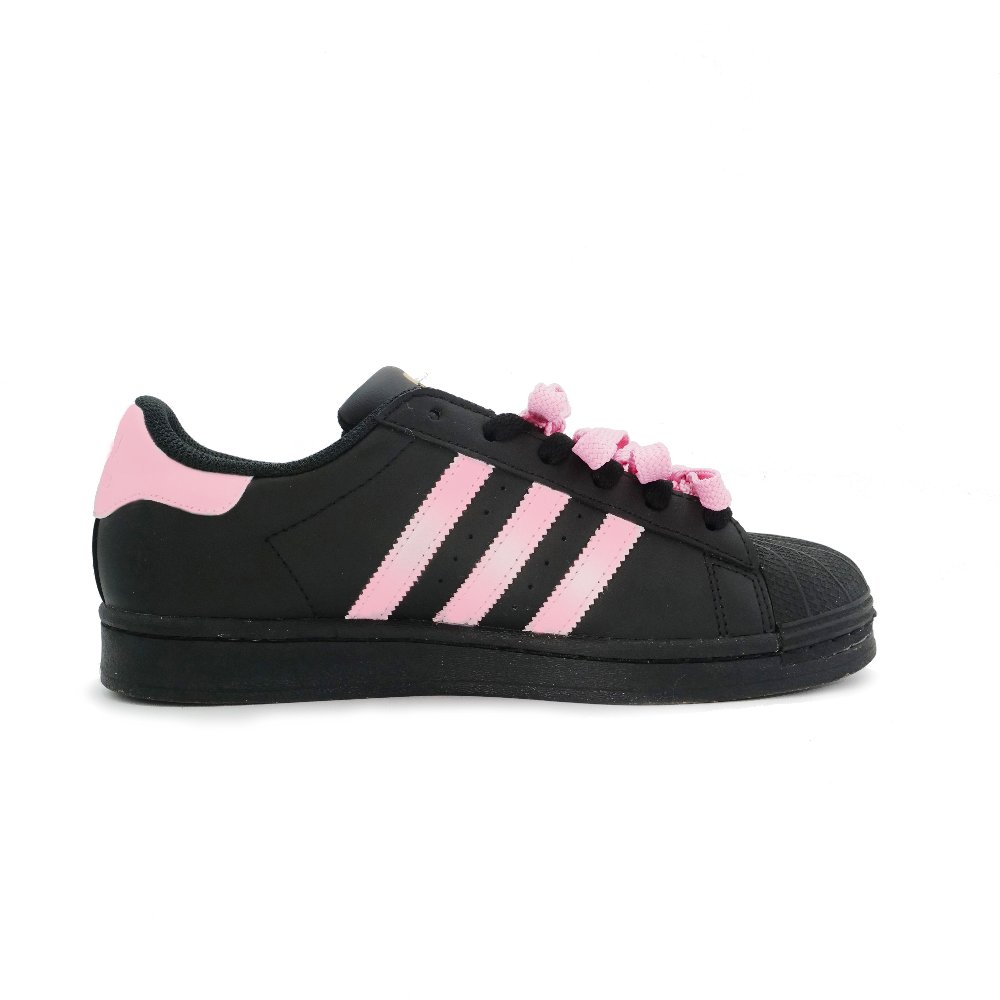 Adidas Originals Superstar Skateboard Shoes Women's Low Top Black, Pink