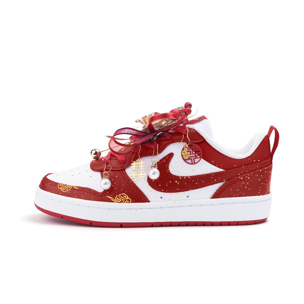 Nike Court Borough 2 Cushioning, Wear Resistant Low top Skateboard Shoes Women's Red