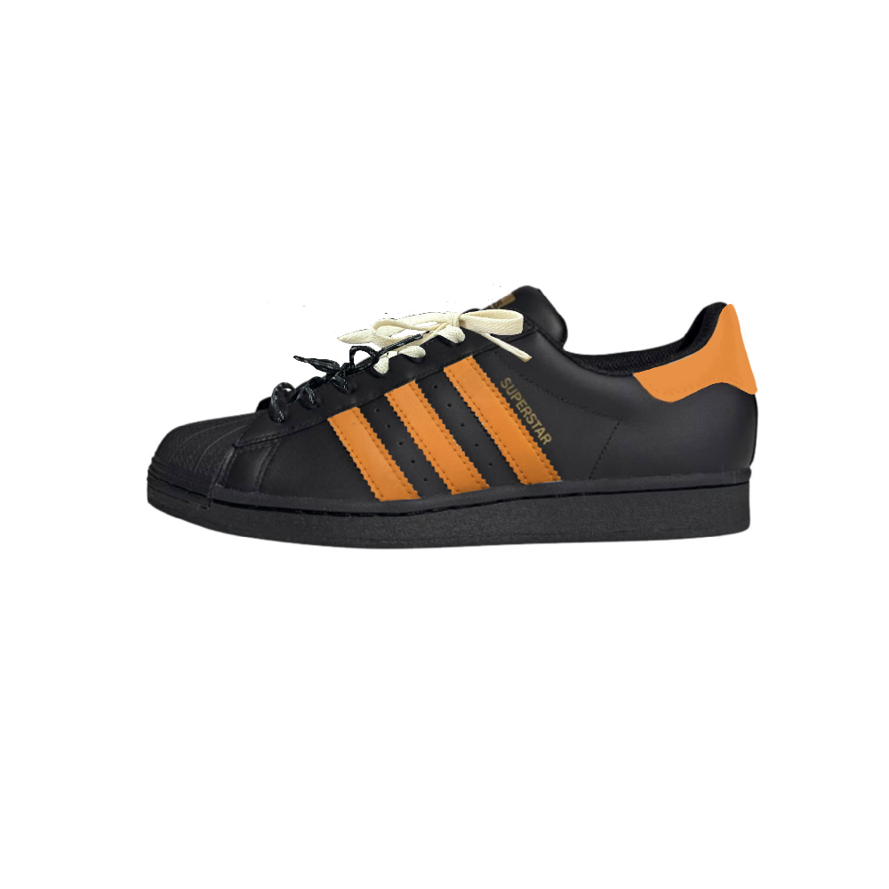 Adidas Originals SUPERSTAR Cushioning Low-Top Skateboard Shoes Unisex Black Orange