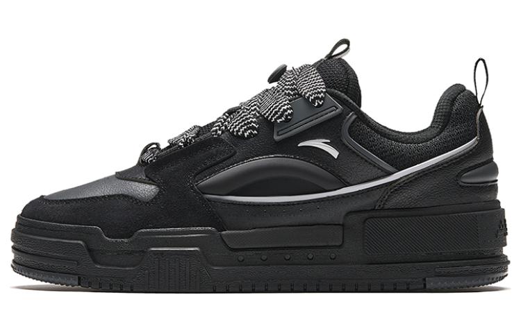 Anta Micro Sugar Puffy Shoes Slip-Resistant Breathable Low-Top Skateboard Shoes Men's Black