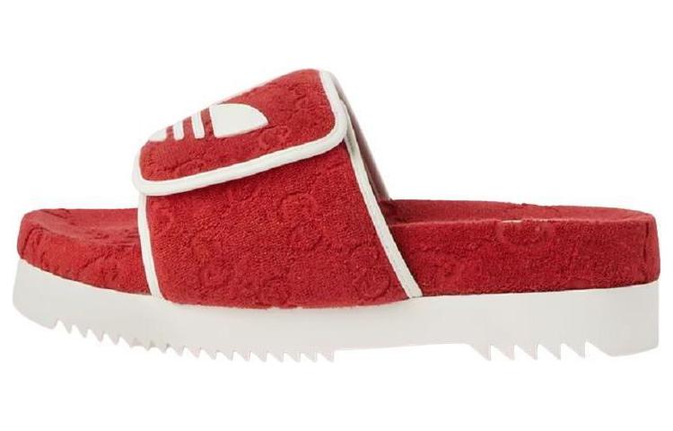 GUCCI Adidas X GUCCI Gg Platform Sandal 'Red Cotton Sponge'