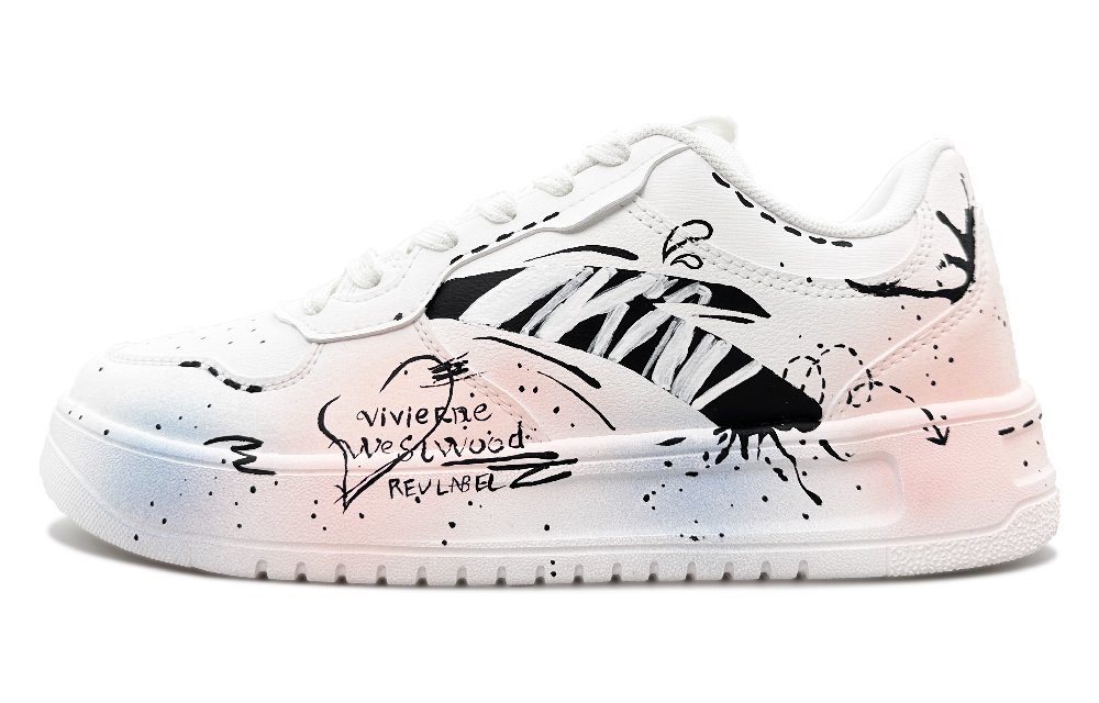 Anta Coverage Cushioning Low-Top Skateboard Shoes Men's White Pink Blue