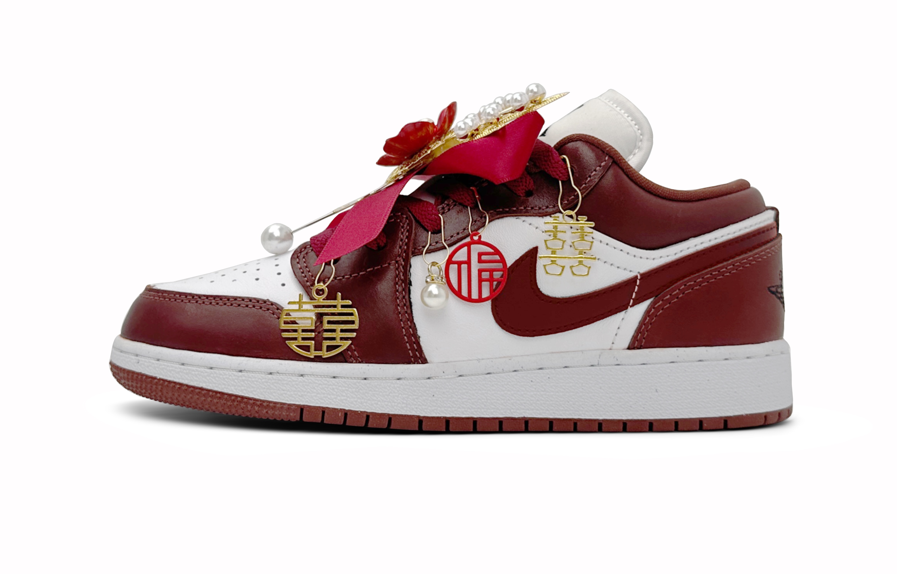 Jordan Air Jordan 1 Low top Vintage Basketball Shoes Unisex Red