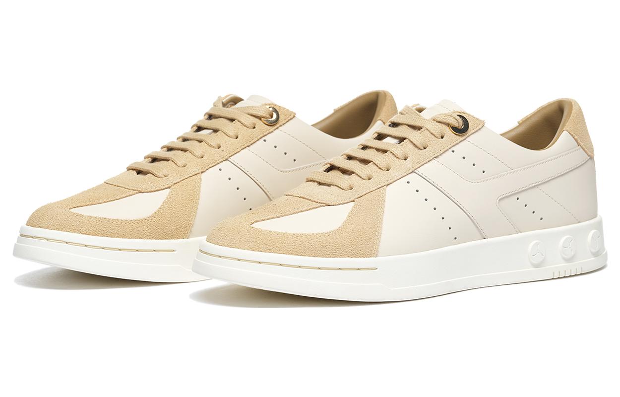 LI NING 1990 Zhengrong Skateboard Shoes Women's Low top Swan White/Almond Khaki