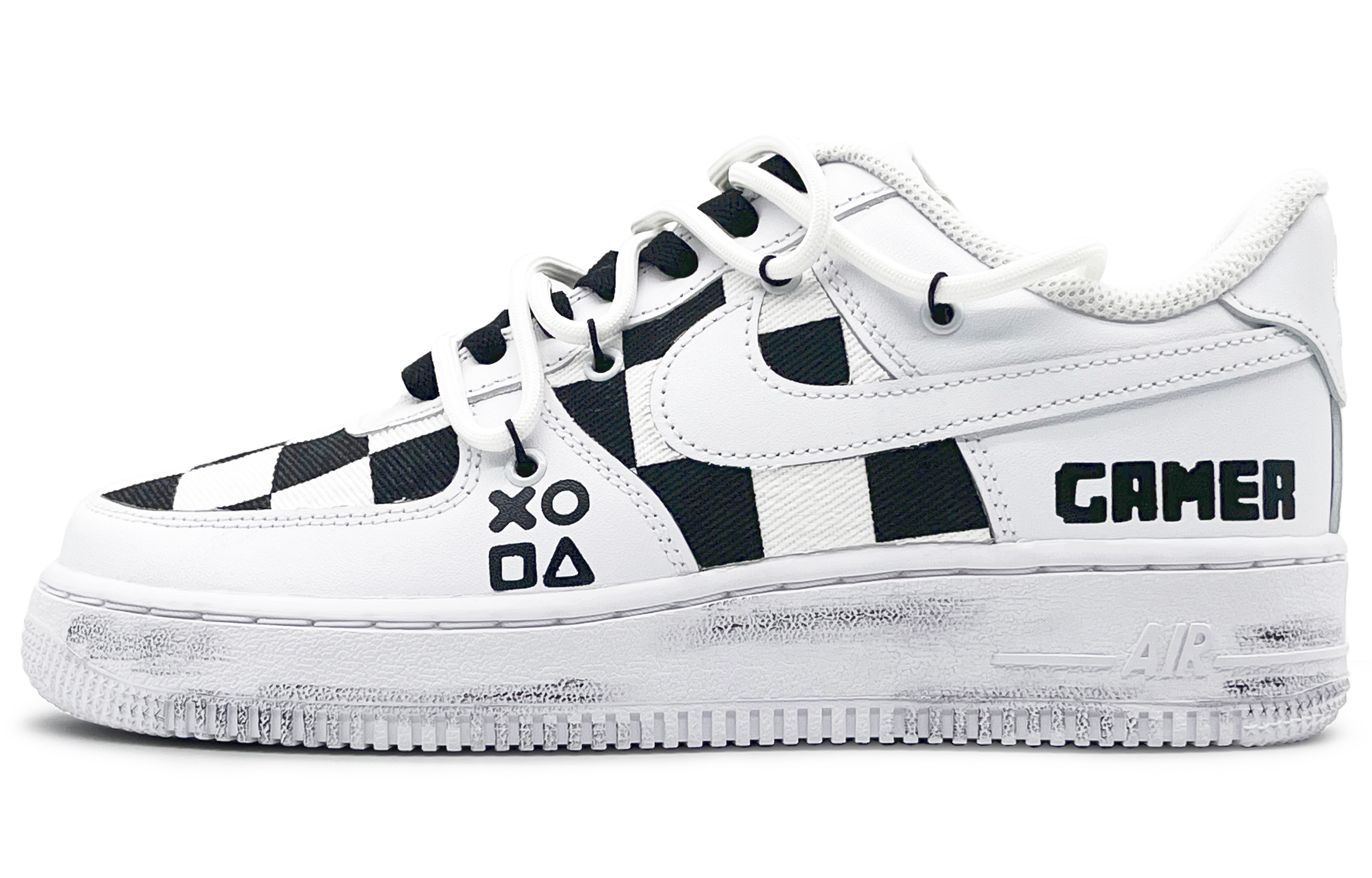 Nike Air Force 1 Low-Top Skateboard Shoes Men's Black White