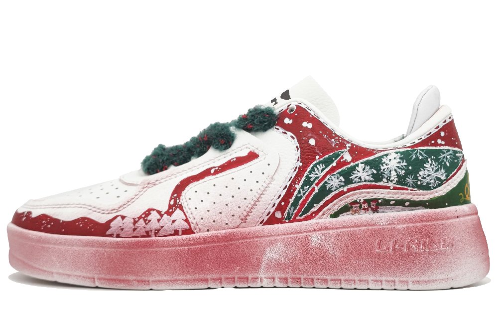 LiNing Street Player Coverage Warm And Wear-Resistant Low-Top Skateboard Shoes Men's White Red Green