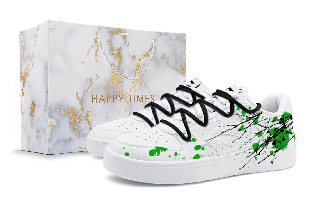 LiNing Pontoon Boats Abrasion Resistant Shock Absorbers Low top Skateboard Shoes Men's Black White