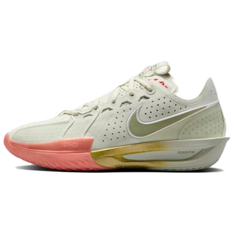 Nike Air Zoom G.T. Cut 3 Anti-Slip Wear-Resistant Low-Top Basketball Shoes Men's White