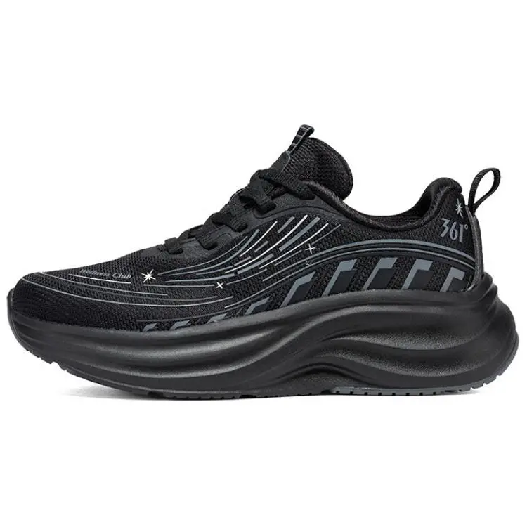 361° Abrasion Resistant Breathable Rebound Low top Sprint Running Shoes Women's Black Gray