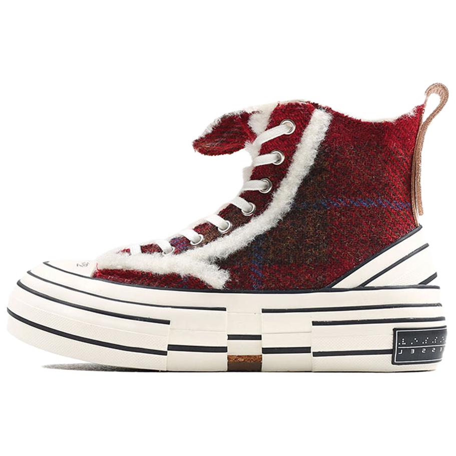 XVESSEL Skateboard Shoes Women's High-Top Red
