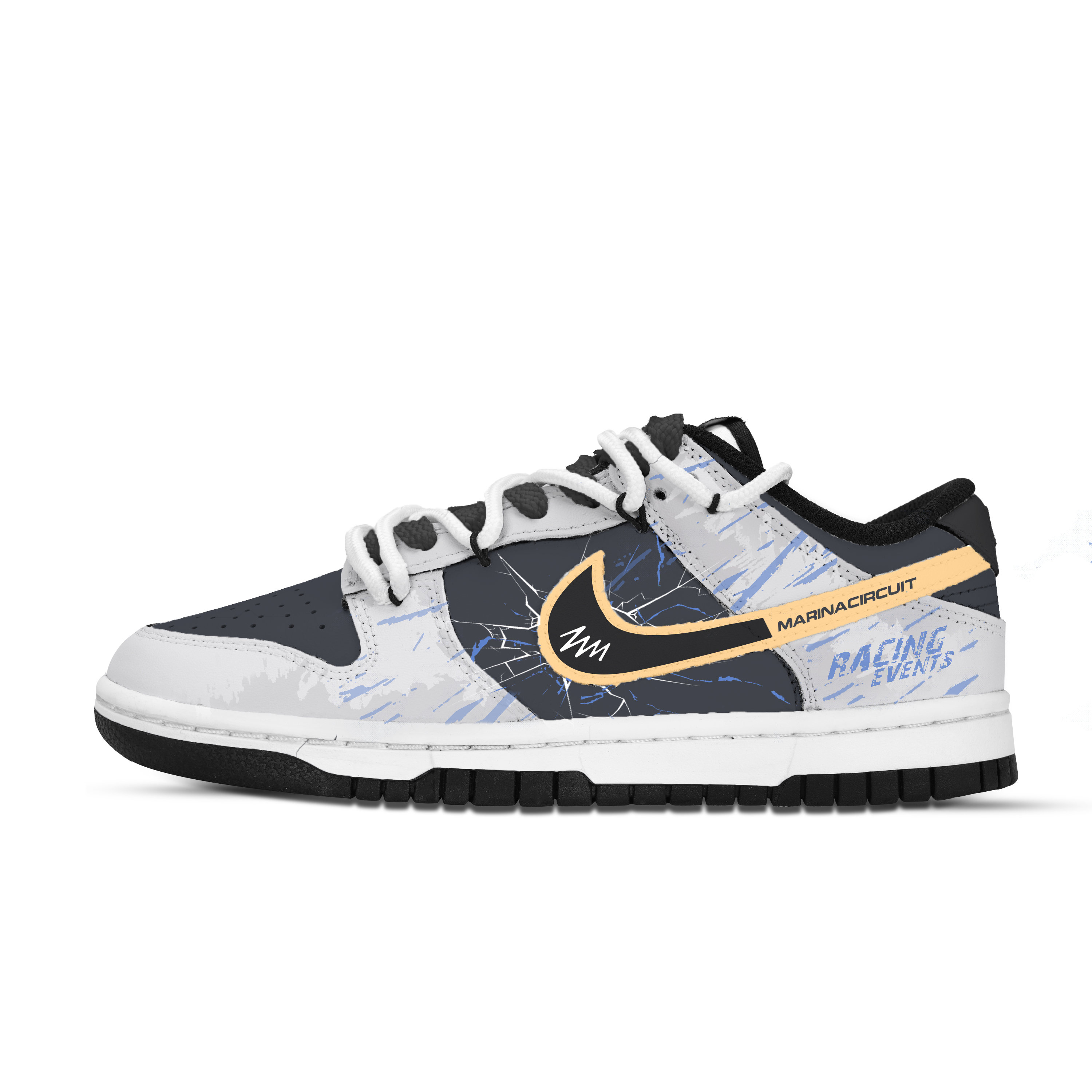 Nike Dunk Speed Race Slip Resistant Abrasion Resistant Low top Skateboard Shoes Unisex Black Yellow Brown