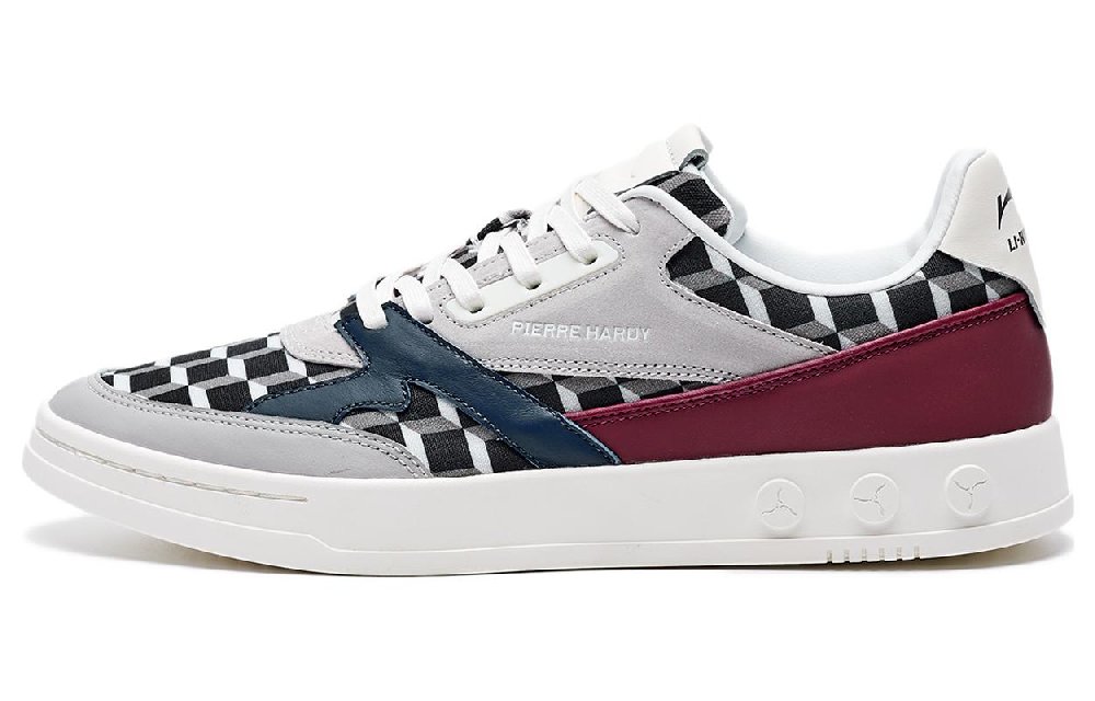 LI-NING 1990 Anti-Slip And Wear-Resistant Lightweight Low-Top Skateboard Shoes Men's Blue Red Gray